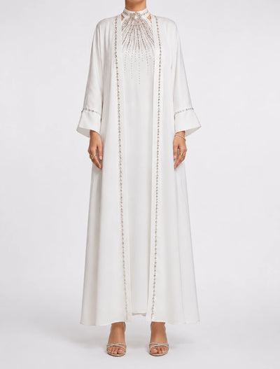 Abaya Nour Blanc: Ensemble 2 Pièces