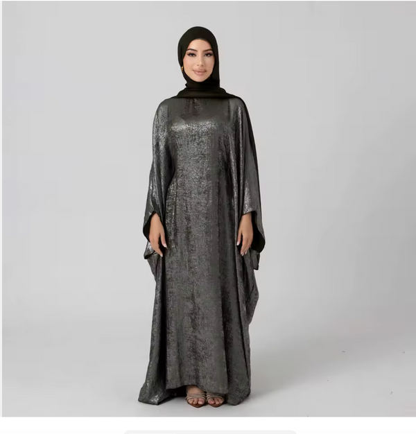 Abaya Dubaï Farasha Almas - Gris Argenté