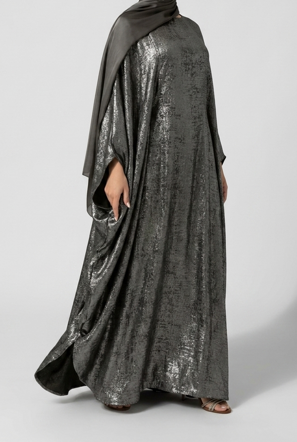 Abaya Almas Gris Argenté