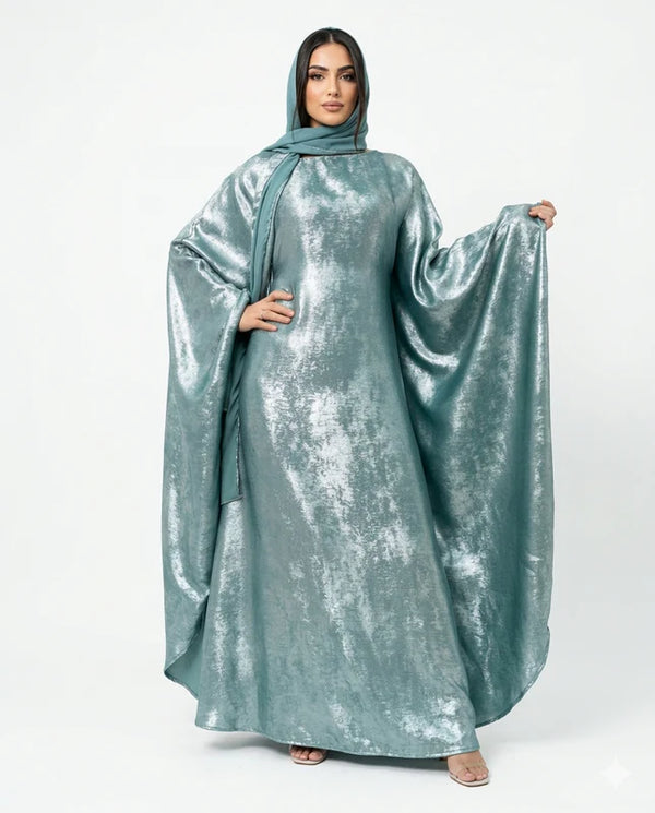 femme portant Titre
Abaya Dubai Farasha Almas - Vert Sauge