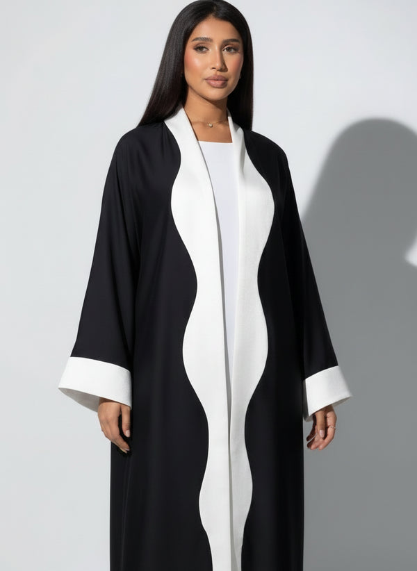Abaya Dalya Noir et Blanc