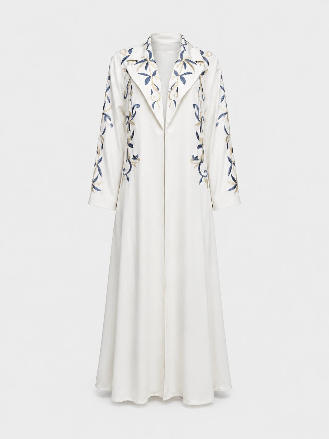 Abaya Brodée Blanche Kimono Yasmine