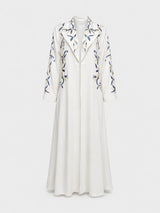 Abaya Brodée Blanche Kimono Yasmine