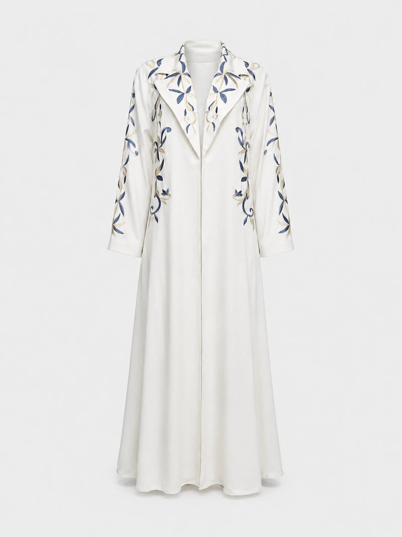 Abaya Brodée Blanche Kimono Yasmine — vue alternative