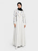 Abaya Brodée Blanche Kimono Yasmine