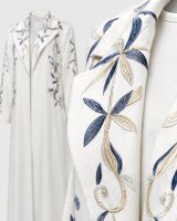 Abaya Brodée Blanche Kimono Yasmine