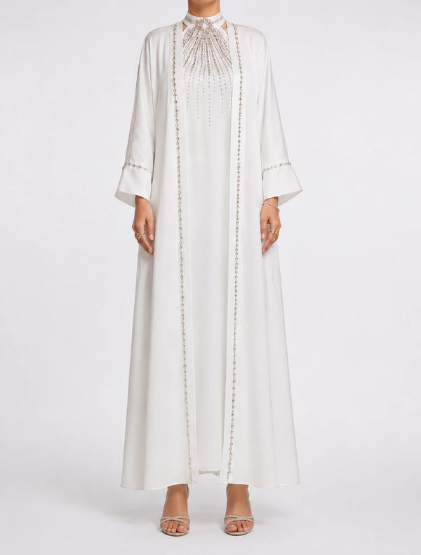 Abaya Nour Blanc: Ensemble 2 Pièces