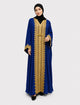 Abaya Layla: Caftan Bleu Nuit Brodé Or