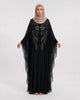 Abaya Warda Noire: Papillon Mousseline Brodée Perles