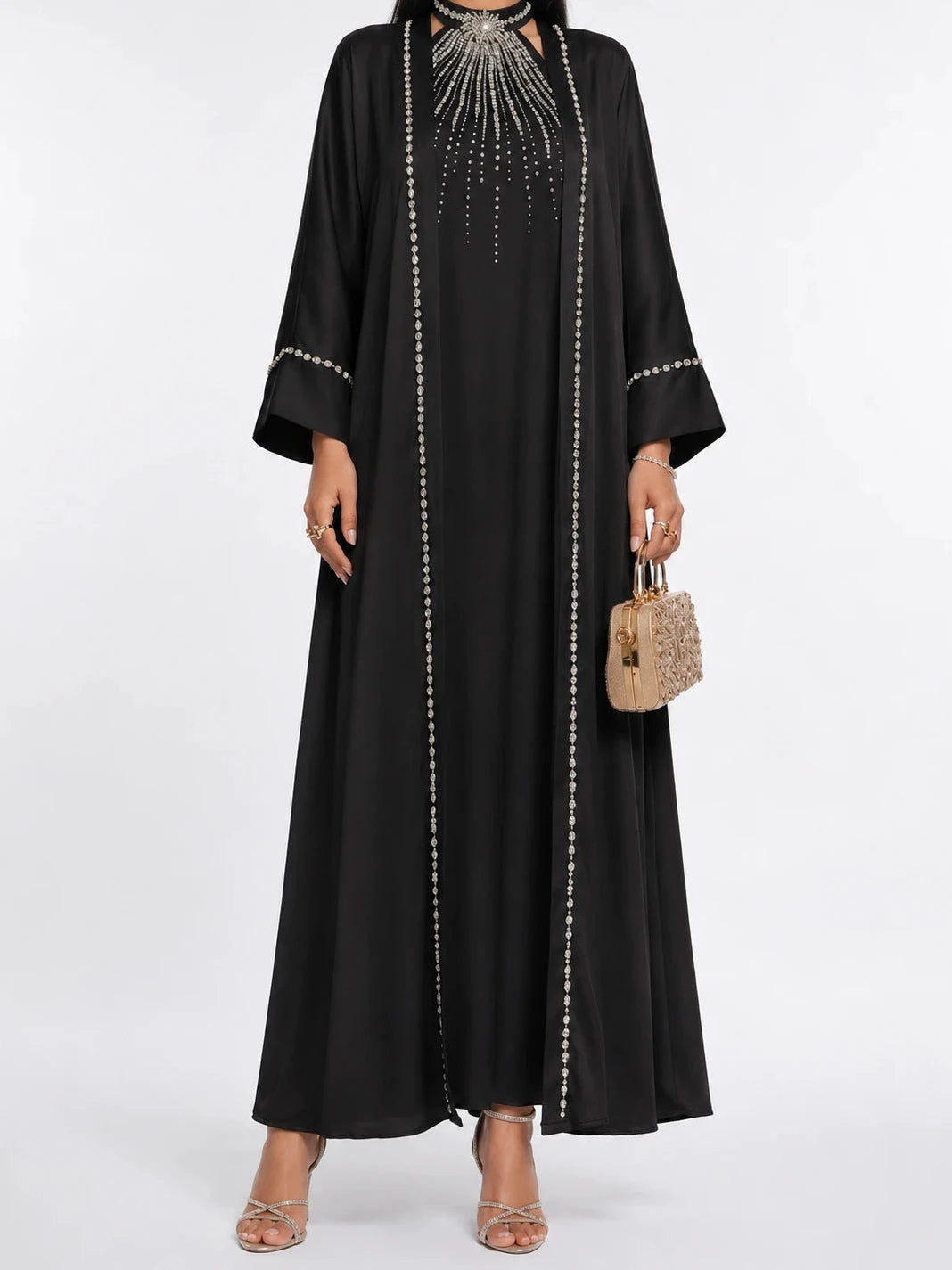 Nour Black Two-Piece Abaya Set