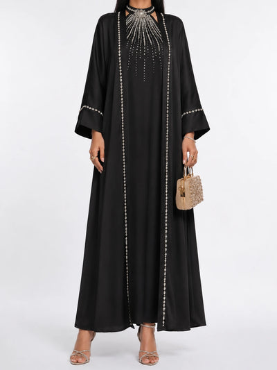 Abaya Nour Noir Prestige: Ensemble 2 Pièces