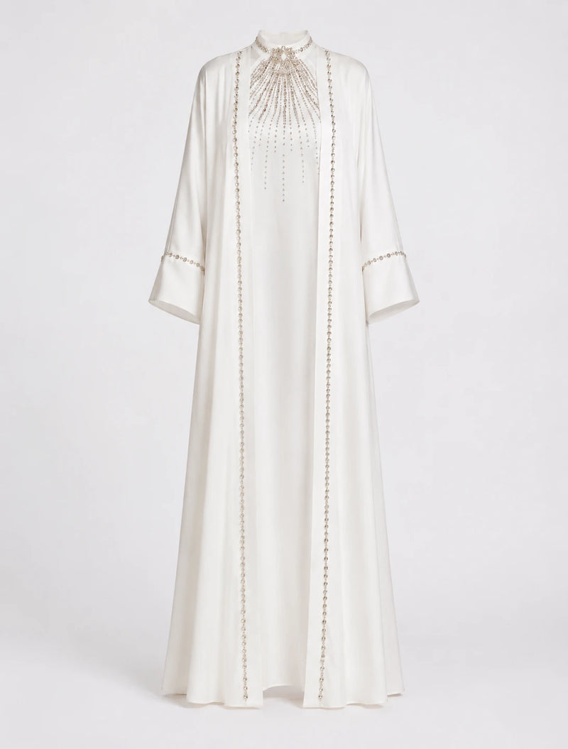 Abaya Nour Blanc: Ensemble 2 Pièces