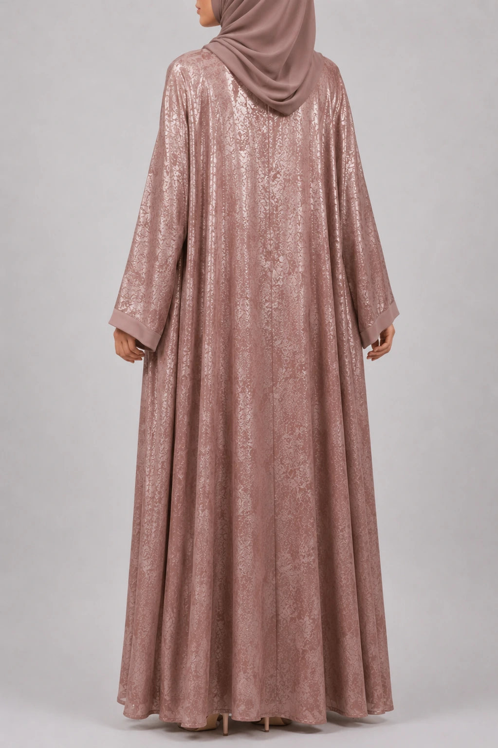 Yara Pink Satin Kimono Abaya