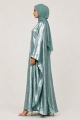 Abaya Farasha Almas: Vert Sauge Irisé