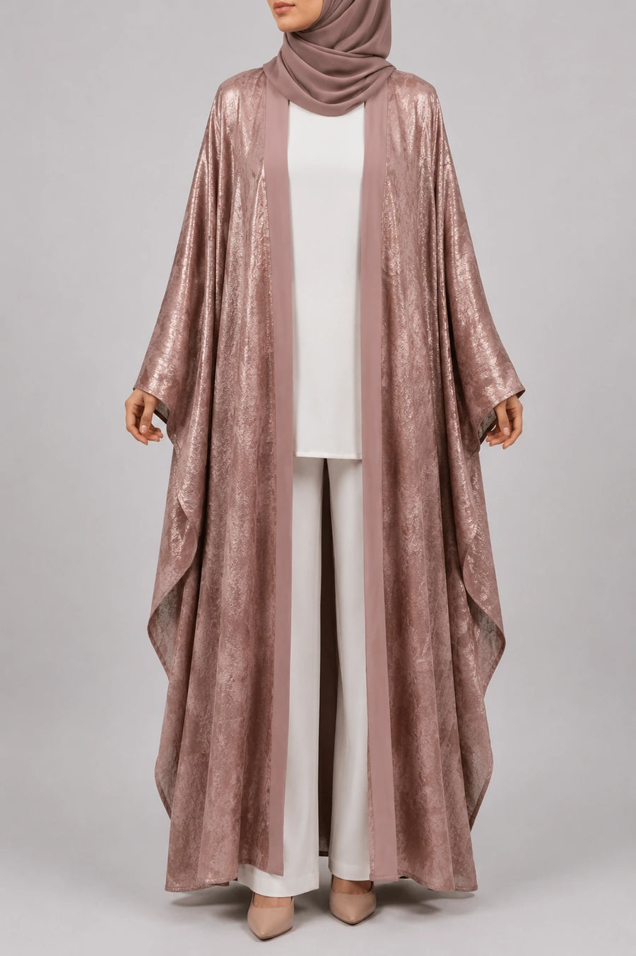 Abaya Yara Rose: Kimono Satiné