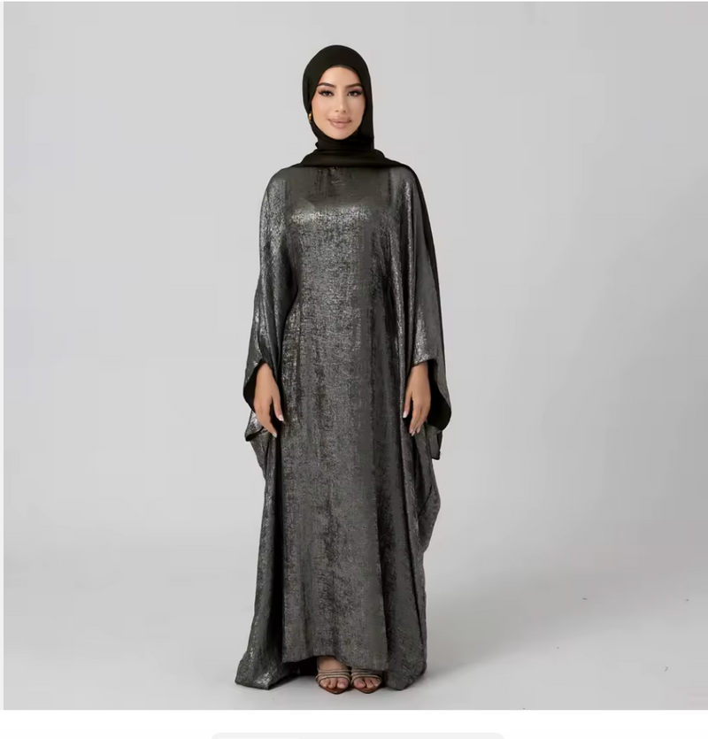 Abaya Dubaï Farasha Almas - Gris Argenté