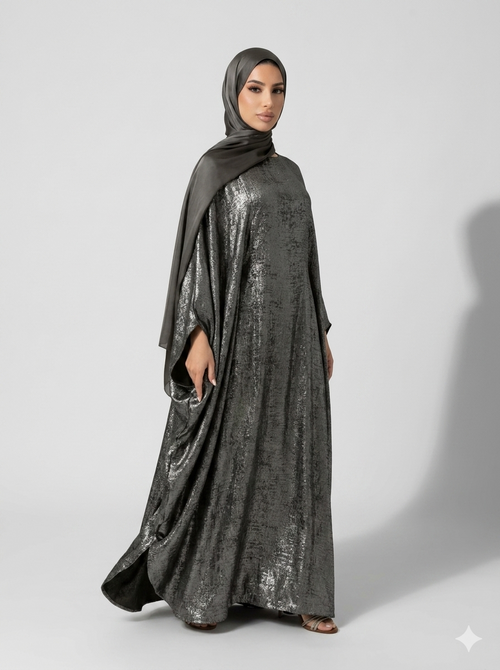 Abaya Almas Gris Argenté