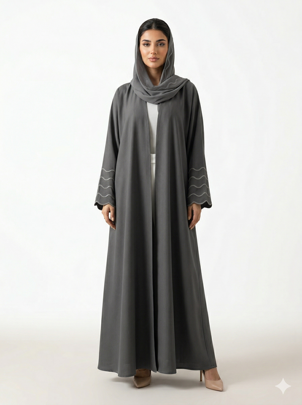 Abaya Dubaï Kimono Lyana - Gris