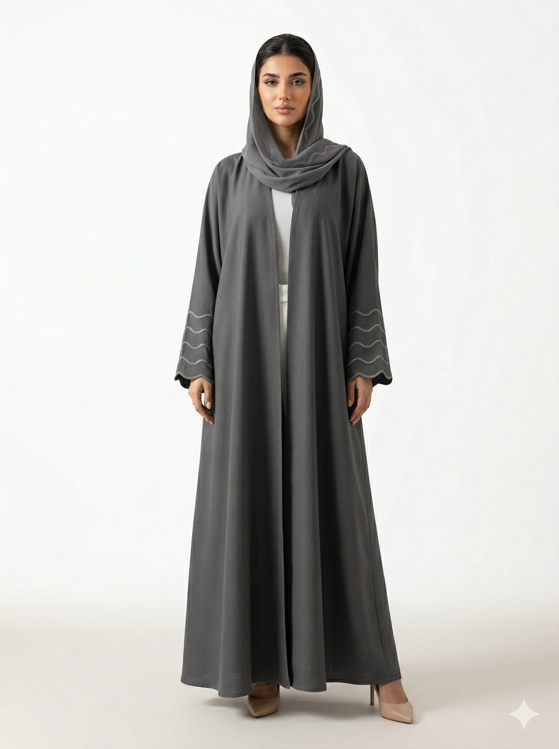 Abaya Dubaï Kimono Lyana - Gris