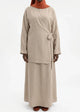 Abaya Hana Beige : Ensemble Kimono Jupe