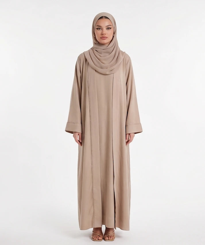 Lina Nude Open Kimono Abaya