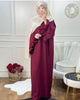 Abaya bordeaux fluide en Nida Naïla Maison Ayla