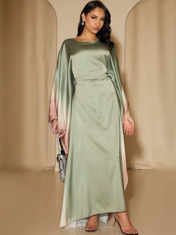 Abaya Norah Vert : Dégradé Ombré