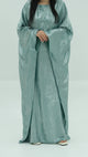 Abaya Farasha Almas: Vert Sauge Irisé