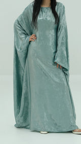 Abaya Farasha Almas: Vert Sauge Irisé
