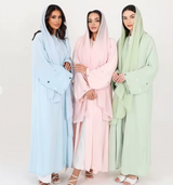 Cœur de Nida - Abaya Ouverte Brodée Manches Cœur + Voile Offert