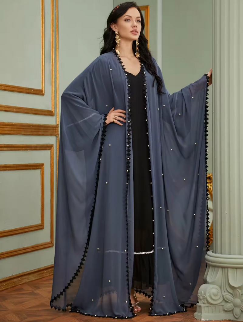 Abaya Ouverte Perles Al-Nujoom