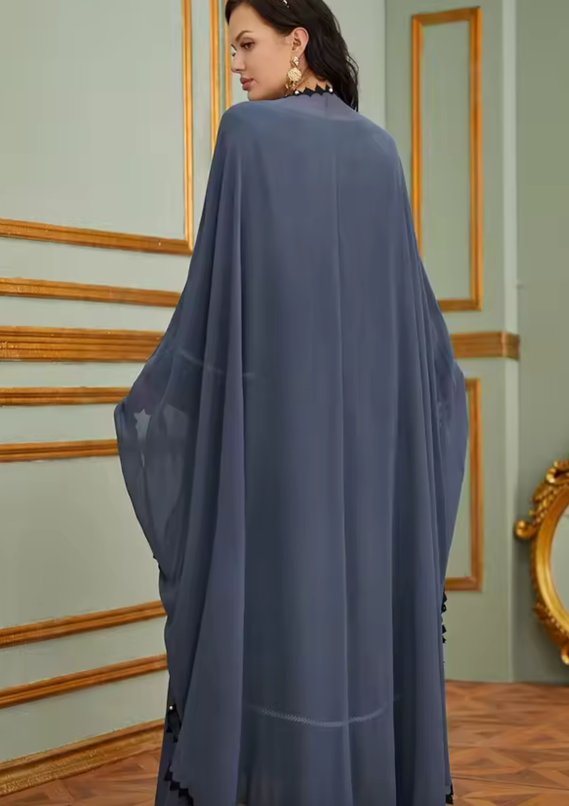 Abaya Ouverte Perles Al-Nujoom