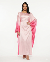 Ailes de Lumière - Abaya Satin Dégradé Manches Batwing