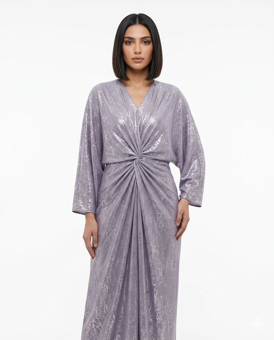 Nœud Céleste - Abaya Fermée Twist Métallisée