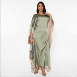 Ailes de Lumière - Abaya Satin Dégradé Manches Batwing