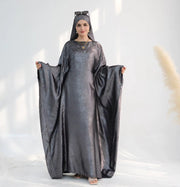 Almas Silver Grey Farasha Abaya
