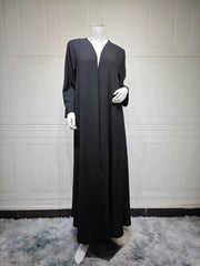 Hind Black Long Open Cardigan Abaya