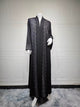 Abaya à strass noire Dina en rayonne Maison Ayla
