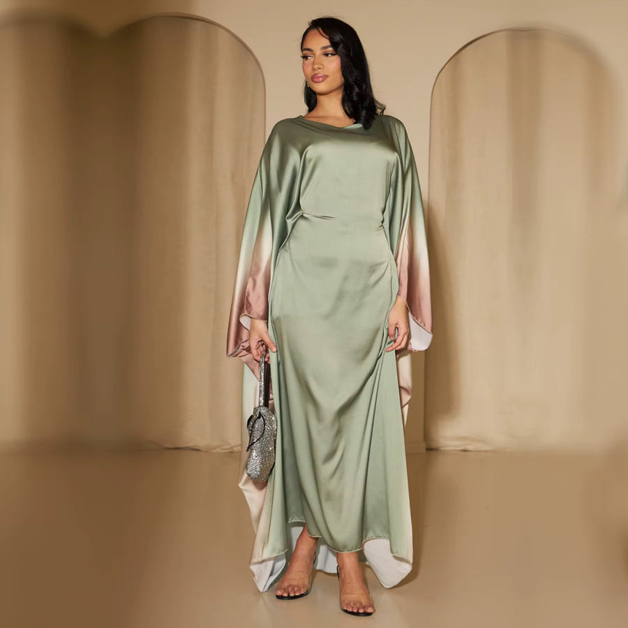 Abaya dégradé ombré vert Norah Maison Ayla