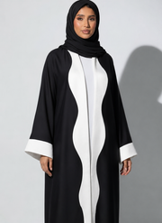 Dalya Black & White Abaya