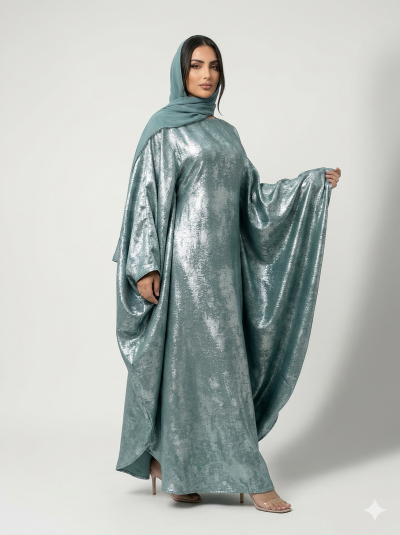 Abaya Dubai Farasha Almas - Vert Sauge