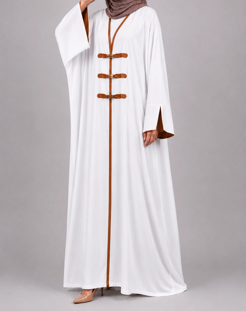 abaya blanche rania de chez maison ayla