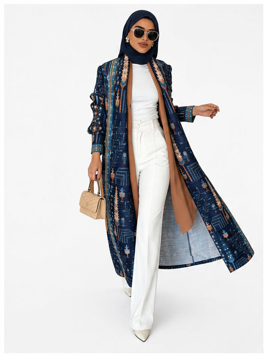 Abaya Dubai Naïma Bleu Nuit