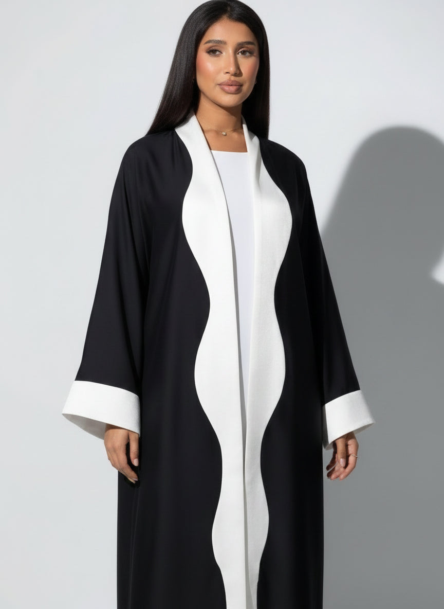 Abaya Dalya Noir et Blanc