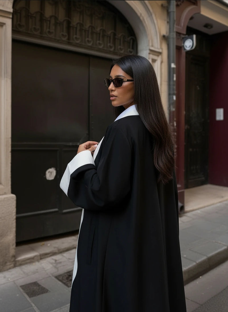 Abaya Dalya Noir et Blanc