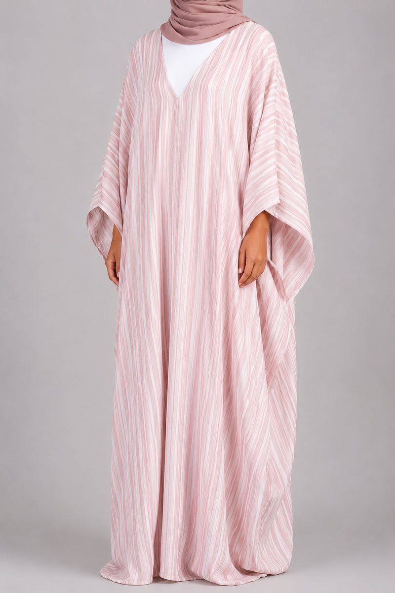 Abaya Papillon Alya Rose Poudré