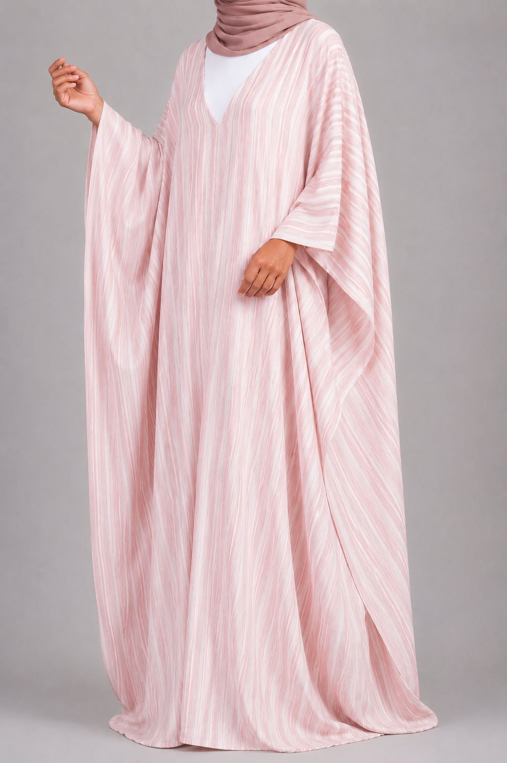 Alya Dusty Pink Butterfly Abaya