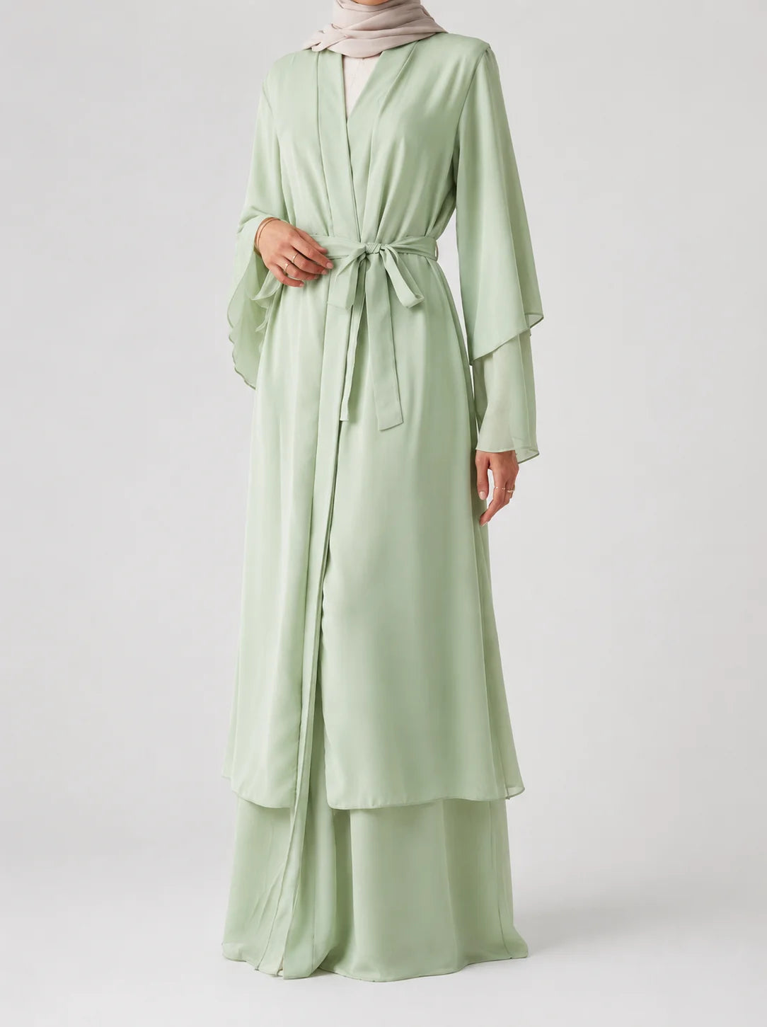 Malak Sage Green Kimono Set
