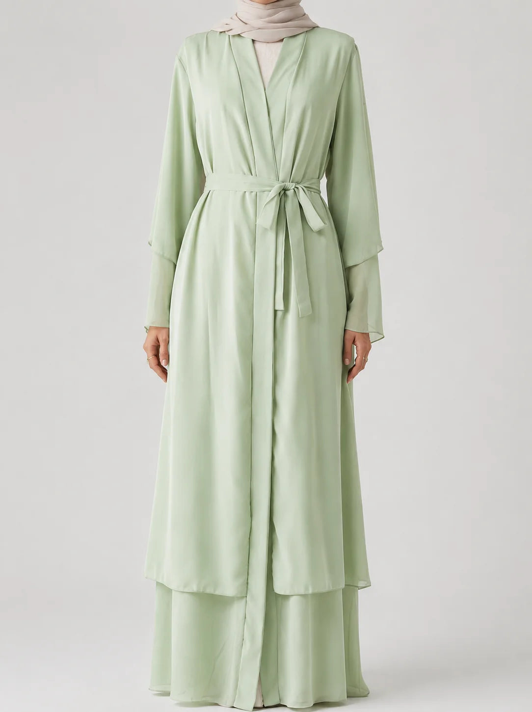 Malak Sage Green Kimono Set