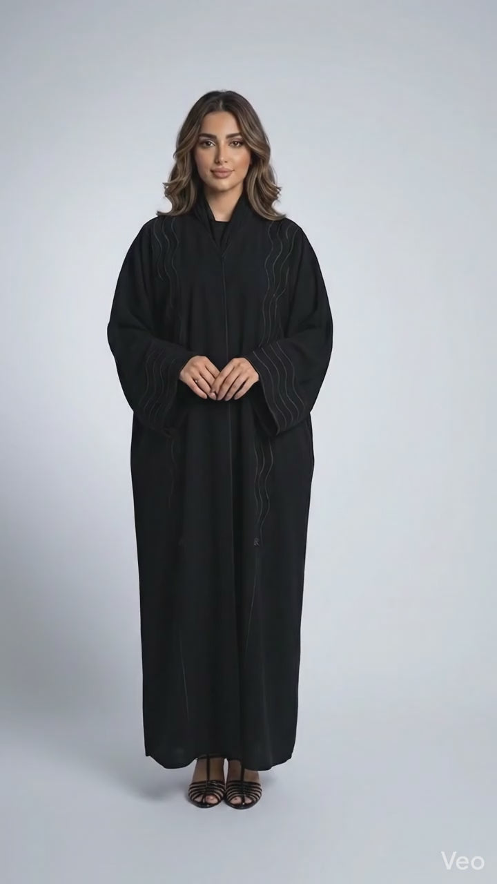 Abaya Dubai Kimono Lyana - Noir